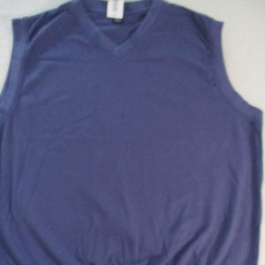 Men Vest Famous Label 2XL Blue V Neck Sleeveless